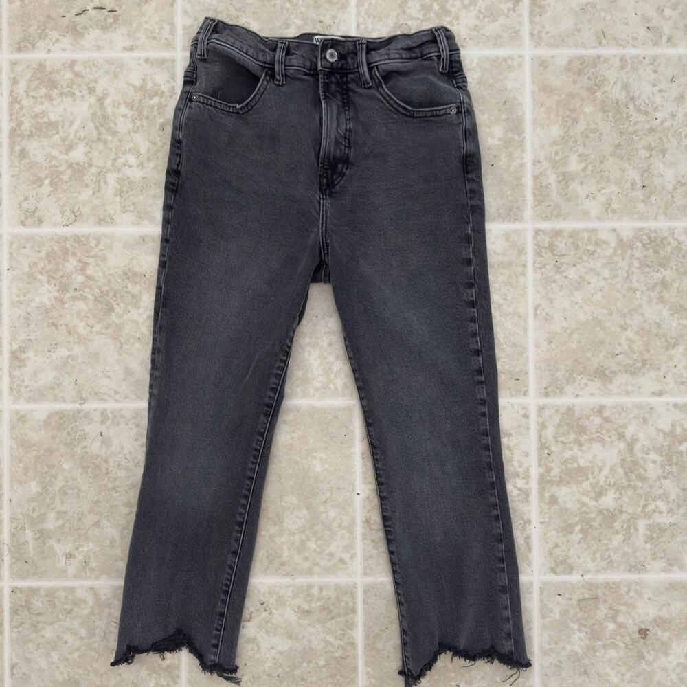 We The Free People Jeans Sz 29 Black Low Maintenance Mid Rise Crop Boot Cut Boho